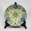 alter Teller, Keramik, Jugendstil, blaue Blüten-0