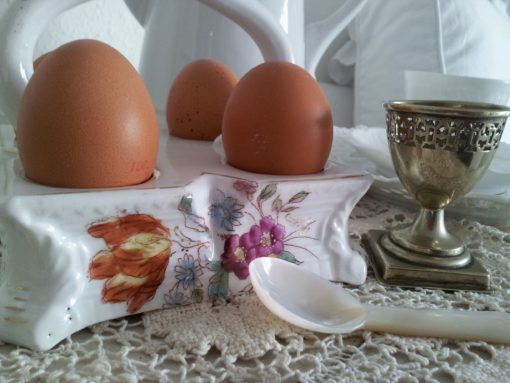 alter Eierträger, Eiermenage, alter Eierbecher, Porzellan, viktorianisch, Shabby Style-286