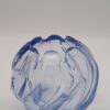 Alte Art Deco Glasvase, Kugelform, gewellter Rand ähnlich Blütenkelch