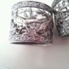 Serviettenring 800er Silber antik Jugendstil, Vögel Jagd, RAR (1 Serviettenring, der zweite ist separat verfügbar) -639