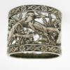 Serviettenring 800er Silber antik Jugendstil, Vögel Jagd, RAR (1 Serviettenring, der zweite ist separat verfügbar) -642