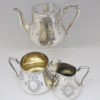 Antikes Teeset versilbert, Teekanne, Milchkännchen, Zuckerdose, England, Sheffield Fenton Brothers, um 1890-0