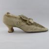 Alte antike viktorianische Schuhe, grau-grün, perlenbestickt -1108