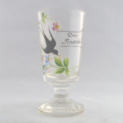 Biedermeier Pokal Glas Vögel