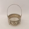 Antike Schale, Korb mit Glaseinsatz, Früchtedekor, wohl 1910/1920-1610