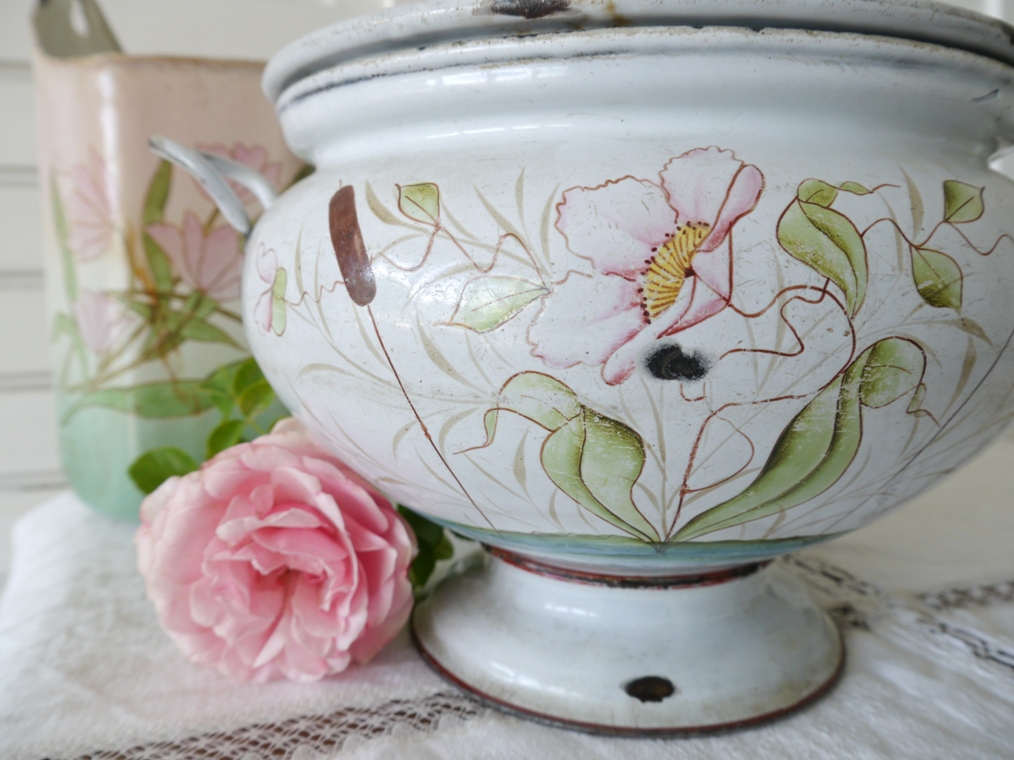 antike Terrine Emaille Jugendstil