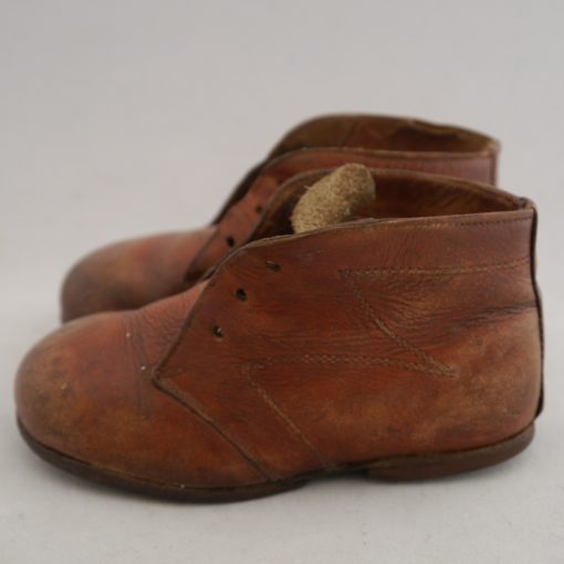 Alte Kinderschuhe, braun, 15 cm, wohl um 1920/1930-1777