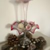 alte Etagere, alter Tafelaufsatz mit Vase, Jugendstil, Cranberry- und Opalglas, Höhe ca. 42 cm (Gebrauchsspuren/Reparaturstellen siehe Beschreibung und Fotos)-1849