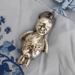 Antike viktorianische Babyrassel, versilbert: