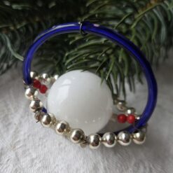 Alternative view of alter Christbaumschmuck Gablonz Ornament Ring mit großer Perle